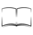 open book icon thin book shape black dictionary vector image