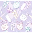 seamless pattern with baby items vector image