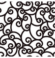 abstract seamless waving curling lines black vector image