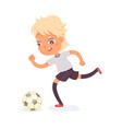 boy running with ball at football practice happy vector image vector image