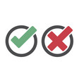 check mark and cross icons vector image