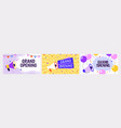 grand opening banners set vintage announcement vector image