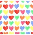 watercolor colored hearts seamless patternbaby vector image