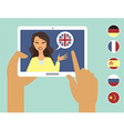 online language learning vector image