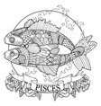 pisces zodiac sign coloring book vector image
