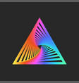 triangle logo geometric shape spiral perspective vector image vector image
