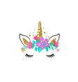 unicorn cute isolated on white vector image