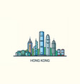 flat line hong kong banner vector image vector image