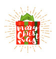 greeting card with wishing merry christmas vector image vector image