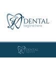 letter k tooth dental logo design vector image vector image