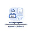 writing programs light blue concept icon vector image