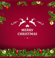 xmas card with garland vector image