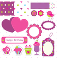 birthday scrapbook set vector image