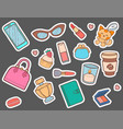 cute hipster stickers scrapbook drawing vector image