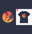 miami florida graphic t-shirt design with palm vector image vector image