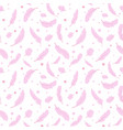 seamless pattern with pink feathers vector image