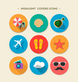 social media highlight stories covers summertime vector image