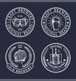 old brewery logos set kraft beer retro signs vector image