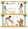 ancient egypt background peasant with grane vector image