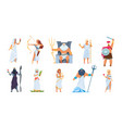 ancient greek gods cartoon cute legendary vector image vector image