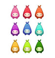 cute cartoon colorful alien characters set vector image