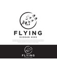flocking flying birds abstract design logo symbol vector image vector image