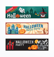 halloween party banner template design vector image