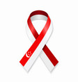 singaporean flag stripe ribbon on white background vector image