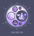witchcraft card with astrology libra zodiac sign vector image vector image