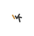 alphabet initials logo wk kw w and k vector image