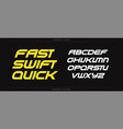 fast swift quick alphabet sport font bold speed vector image vector image