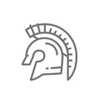 gladiator warrior helmet spartan line icon vector image