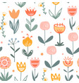 fairy flower field seamless pattern vector image vector image