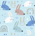 seamless childish modern pattern with cute hand vector image