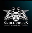 cool black and white skulls in motocross helmets vector image