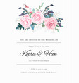 fresh and light wedding invitation with a bouquet vector image