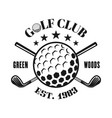 golf club monochrome emblem with ball vector image