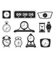 monochrome of different clocks vector image