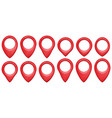 set of realistic 3d mark location locate pin gps vector image