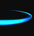 abstract blue light speed dynamic curve on black vector image
