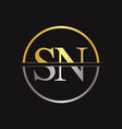 initial letter sn logo design template vector image