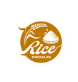 rice icon of organic grain and cereal food package vector image