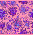 blooming colorful flowers seamless pattern purple vector image vector image