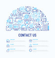 contact us concept in half circle vector image vector image