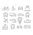 transport line icons vector image