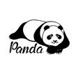 cute panda bear lying - original hand drawn vector image vector image