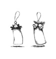 hand sketch of christmas tags vector image vector image