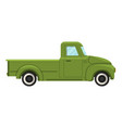 cartoon green farm truck vector image