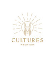 hipster anubis with sun logo design graphic vector image