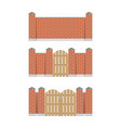 stone bricks fence vector image vector image